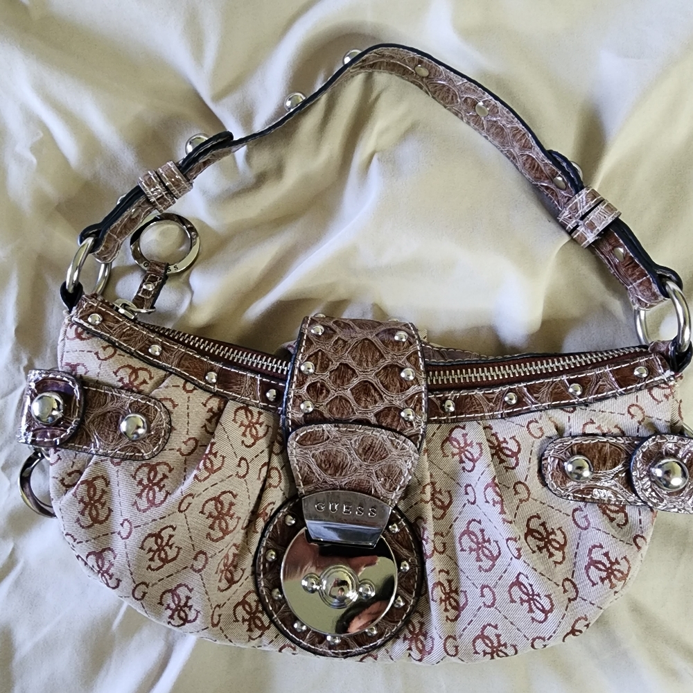Y2k vintage Guess monogram baguette shoulder bag